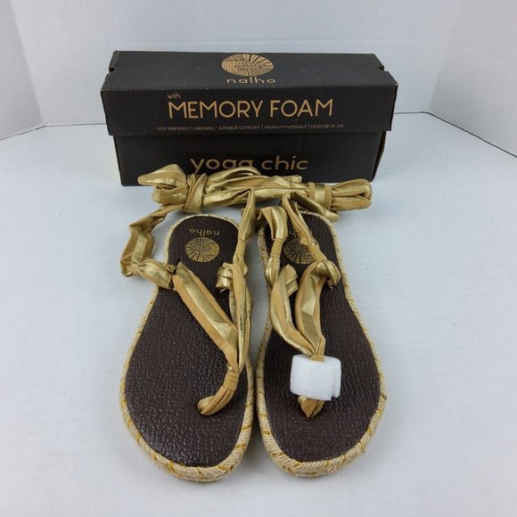 Nalho Karabi Memory Foam Yoga Espadrille Ankle Wrap Sandals Size 10 US/ 40 EU - Picture 1 of 3